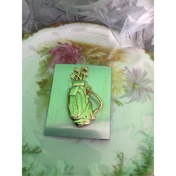 Golfing Brooch Pin Artisan Golf Bag & Clubs Fashion Jewelry - Picture 15 of 15